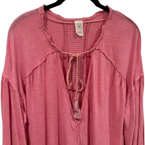 We The Free Heathered Rose Babydoll Peasant Blouse Soft Stretch Summer Size S - Picture 3 of 11